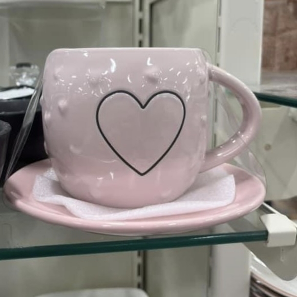 ❌SOLD❌Rae Dunn Blush Pink Heart Teacup with Saucer ❤️ - Picture 6 of 6